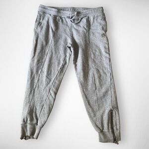 DKNY SPORT Women's Gray Capri Cropped Zipper Hem Jogger Sweatpants Medium | EUC